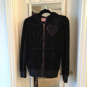 Black Juicy Couture velour hoodie jacket